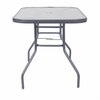 Flash Furniture Tory 27.5-in x 47.25-in Patio Table w/Tempered Glass Top w/Umbrella Hole and Steel Tube Frame, Slvr FV-FRB7-120-7W-SV-GG